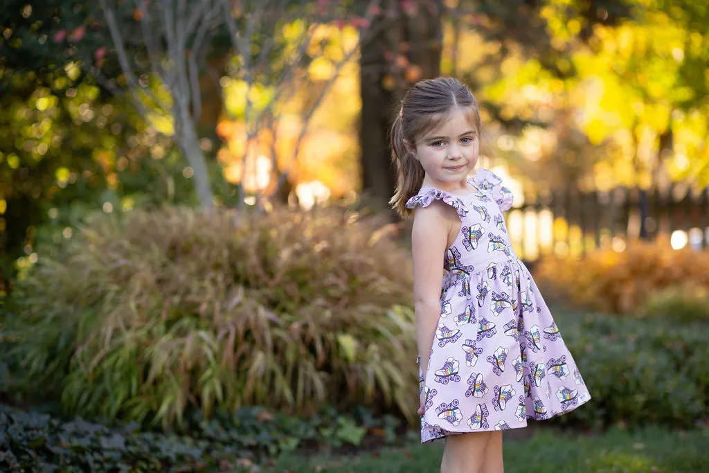 Ruffle Sleeve Dress in Roller Skates