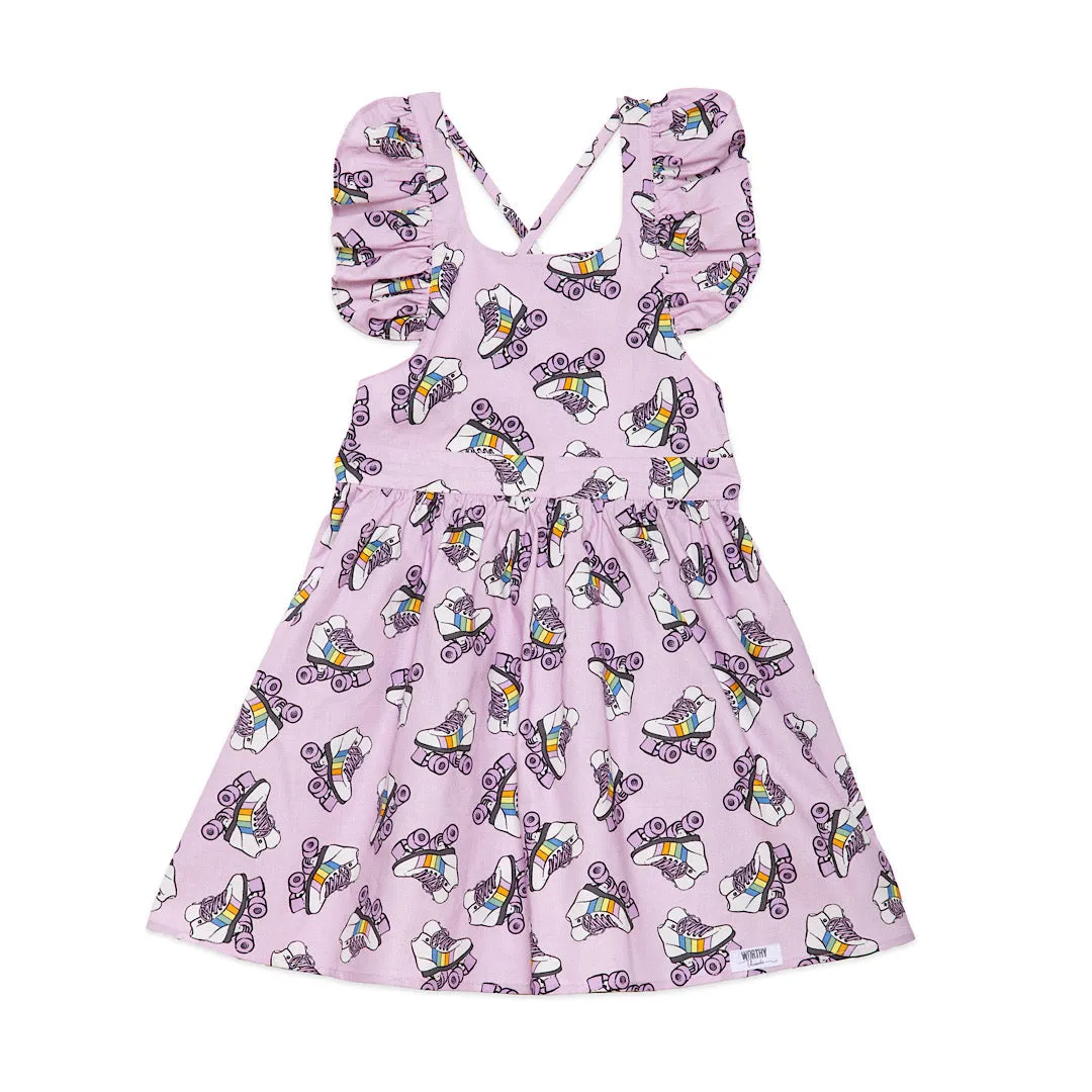 Ruffle Sleeve Dress in Roller Skates