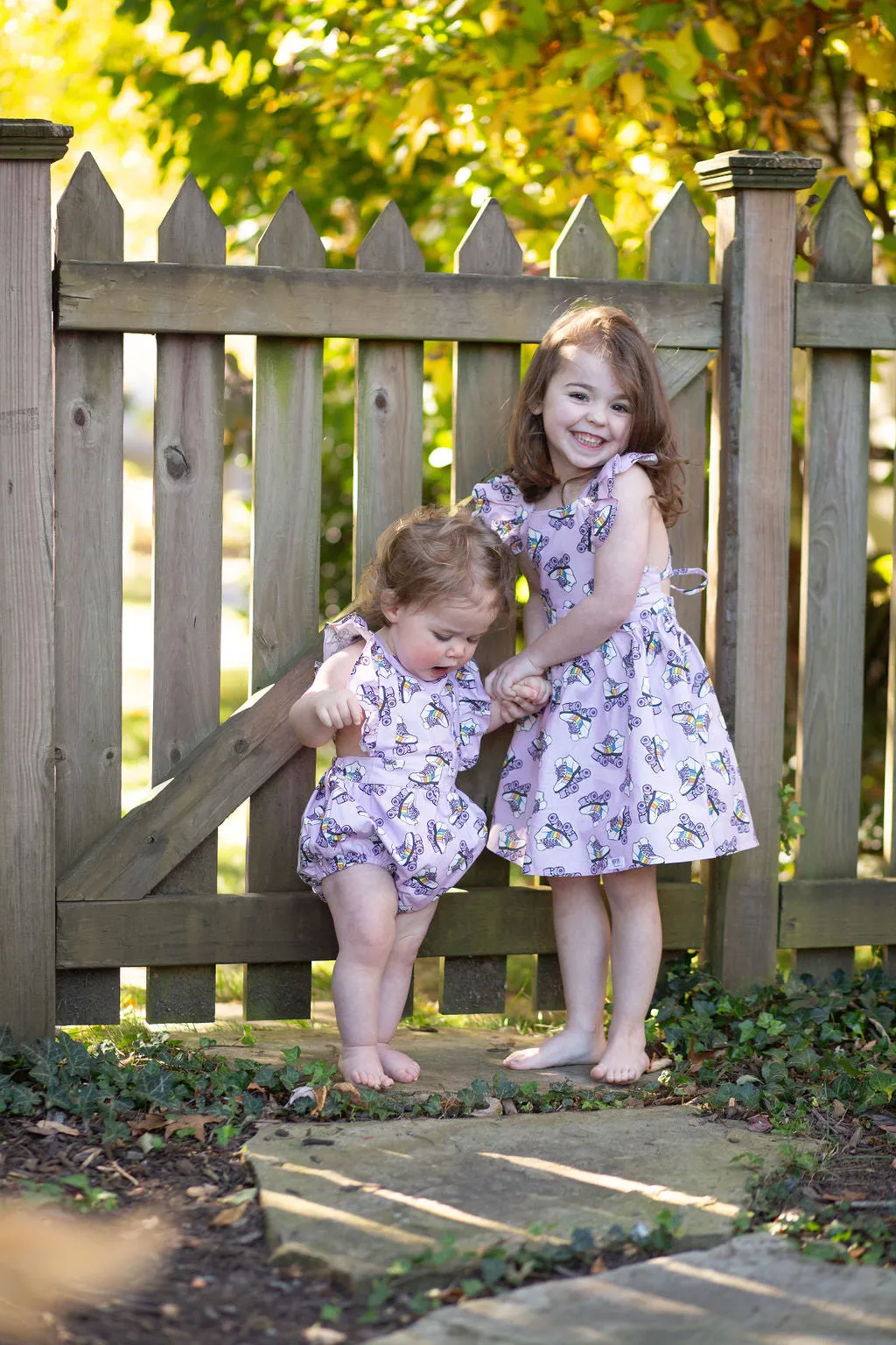 Ruffle Sleeve Dress in Roller Skates