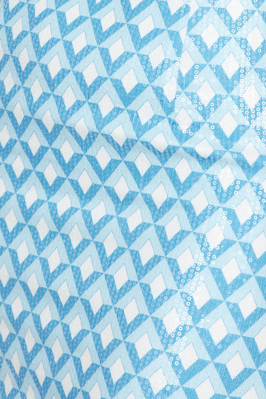 RUNAWAY THE LABEL Carla Crop Sky Geo Print