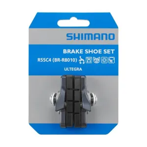 Shimano Rim Brake Shoe | Ultegra R55C4 (BR-6810 / BR-R8010), Cartridge Type, Black Pair