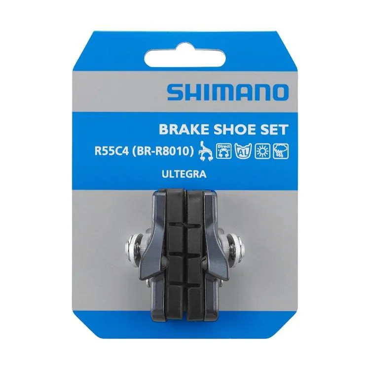 Shimano Rim Brake Shoe | Ultegra R55C4 (BR-6810 / BR-R8010), Cartridge Type, Black Pair