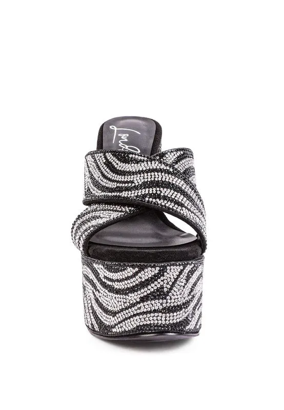 Sinful Diamanté Platform Heels