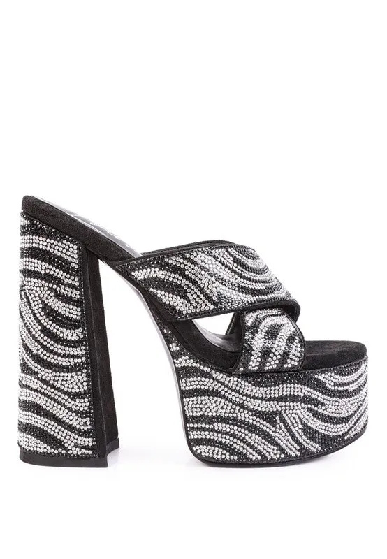 Sinful Diamanté Platform Heels