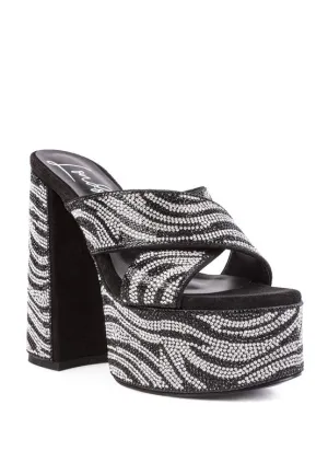 Sinful Diamanté Platform Heels