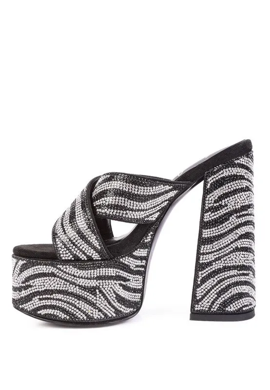 Sinful Diamanté Platform Heels