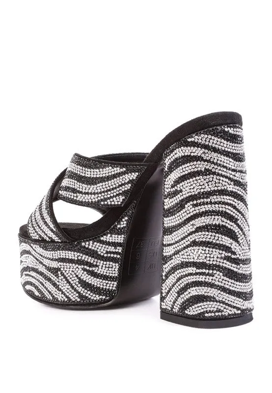 Sinful Diamanté Platform Heels