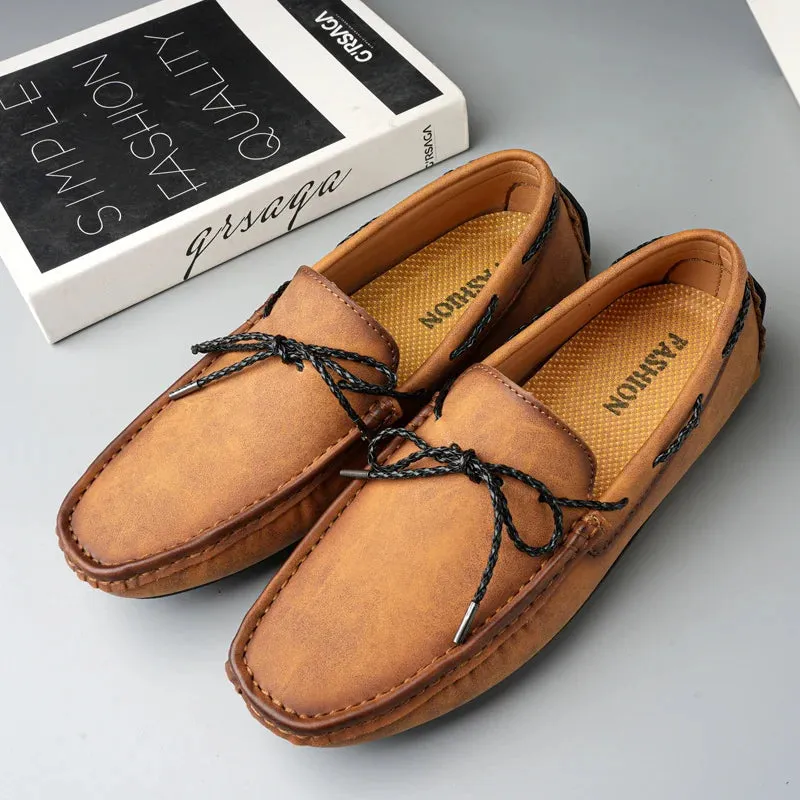 Sohiwoo  Genuine Leather Men Casual Shoes Luxury Brand Mens Loafers Moccasins Breathable Slip on Black Driving Shoes Plus Size 38-49