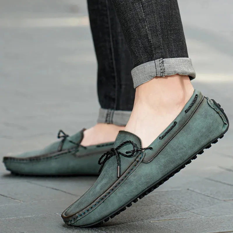 Sohiwoo  Genuine Leather Men Casual Shoes Luxury Brand Mens Loafers Moccasins Breathable Slip on Black Driving Shoes Plus Size 38-49