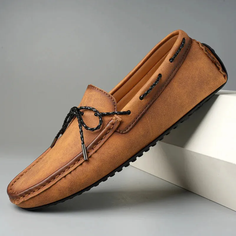 Sohiwoo  Genuine Leather Men Casual Shoes Luxury Brand Mens Loafers Moccasins Breathable Slip on Black Driving Shoes Plus Size 38-49