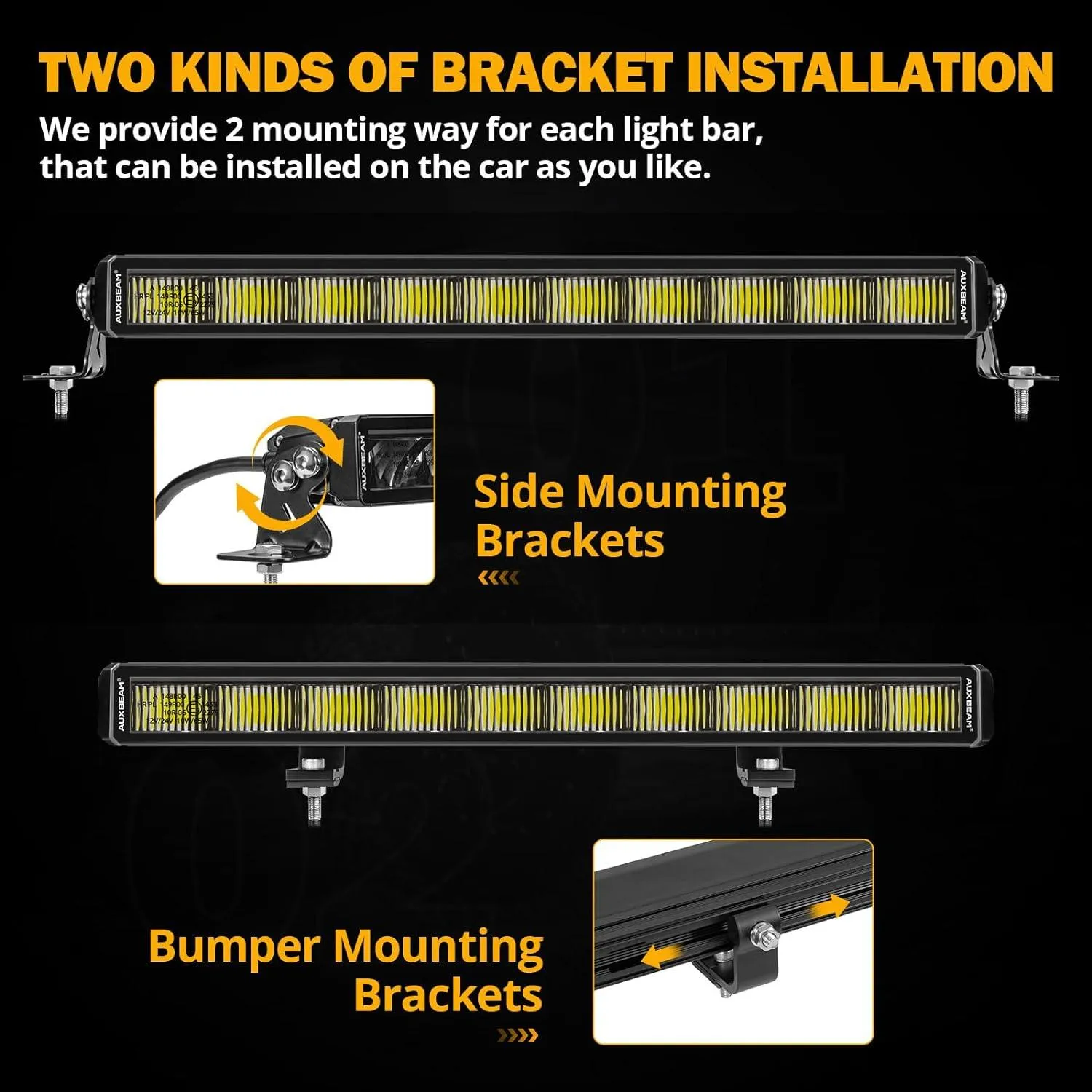 SP-DRL Series 22 Inch 114W 12440LM Single Row Off Road LED Light Bar With Amber&White DRL