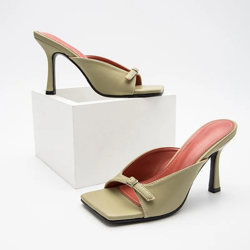 Square-toe Heel Sandals