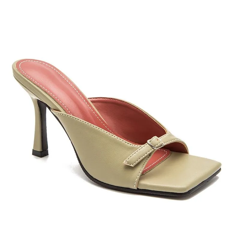 Square-toe Heel Sandals