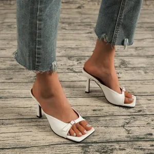 Square-toe Heel Sandals