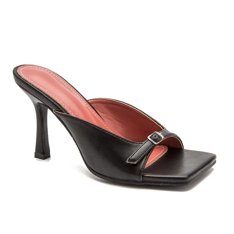 Square-toe Heel Sandals