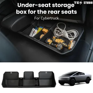 Tesla Cybertruck Under Seat Storage Rear Underseat Box Black Organizer Tesstudio® -Type A