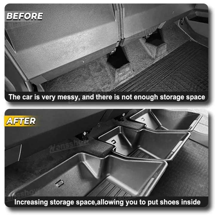 Tesla Cybertruck Underseat Storage Box Upgraded Under Seat Black Interior Accessories |Hansshow