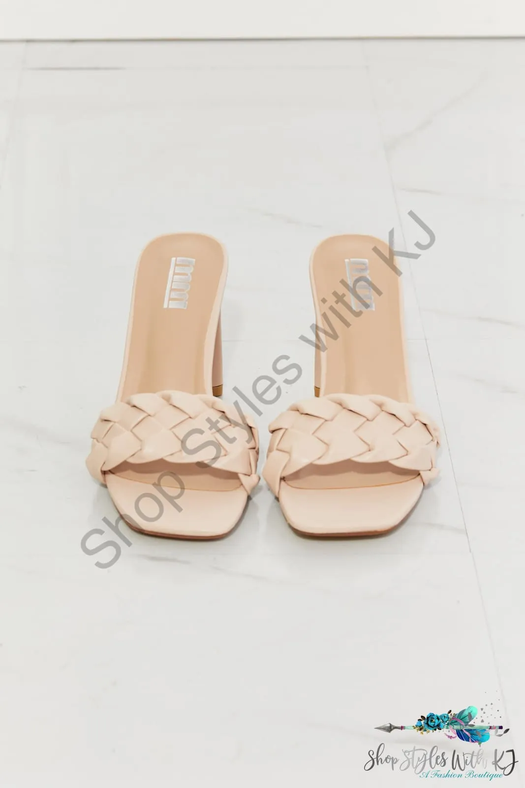 Top of the World Braided Block Heel Sandals in Beige