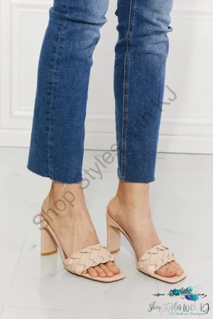 Top of the World Braided Block Heel Sandals in Beige