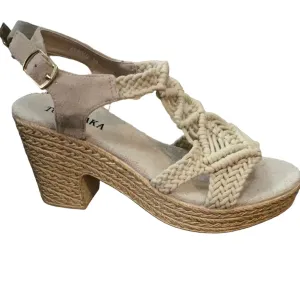 Top Staka Braided Rope Heeled Sandal LAST PAIR