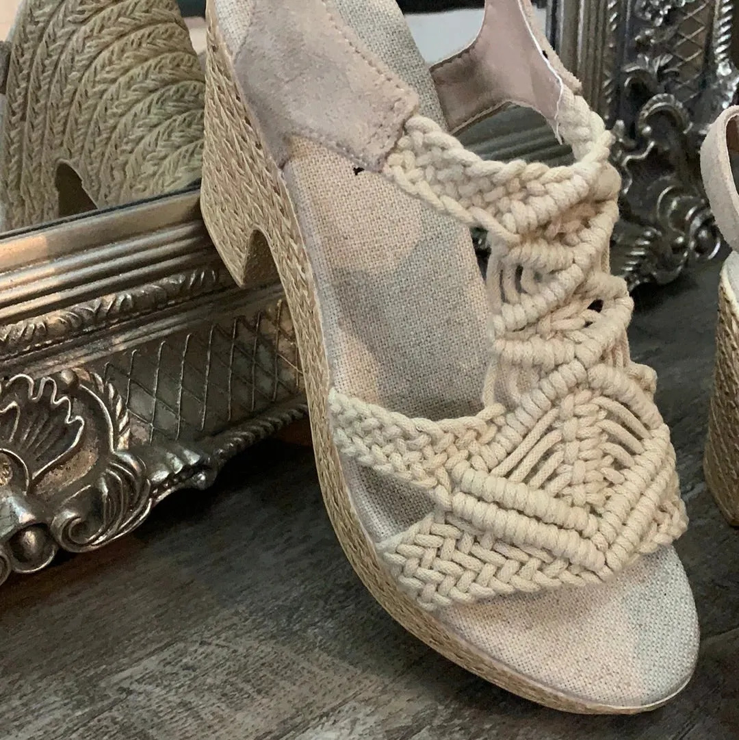 Top Staka Braided Rope Heeled Sandal LAST PAIR