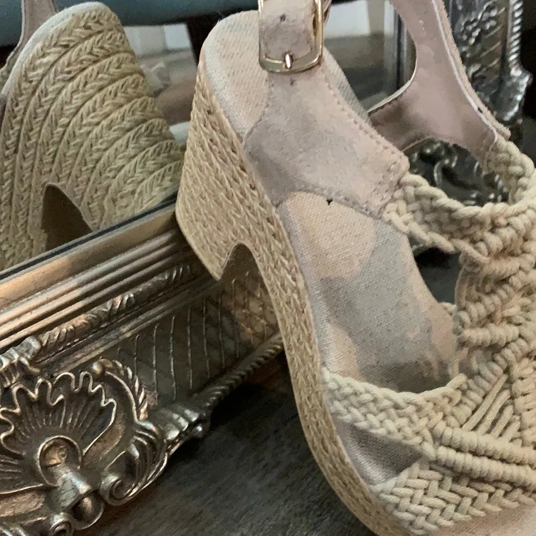 Top Staka Braided Rope Heeled Sandal LAST PAIR