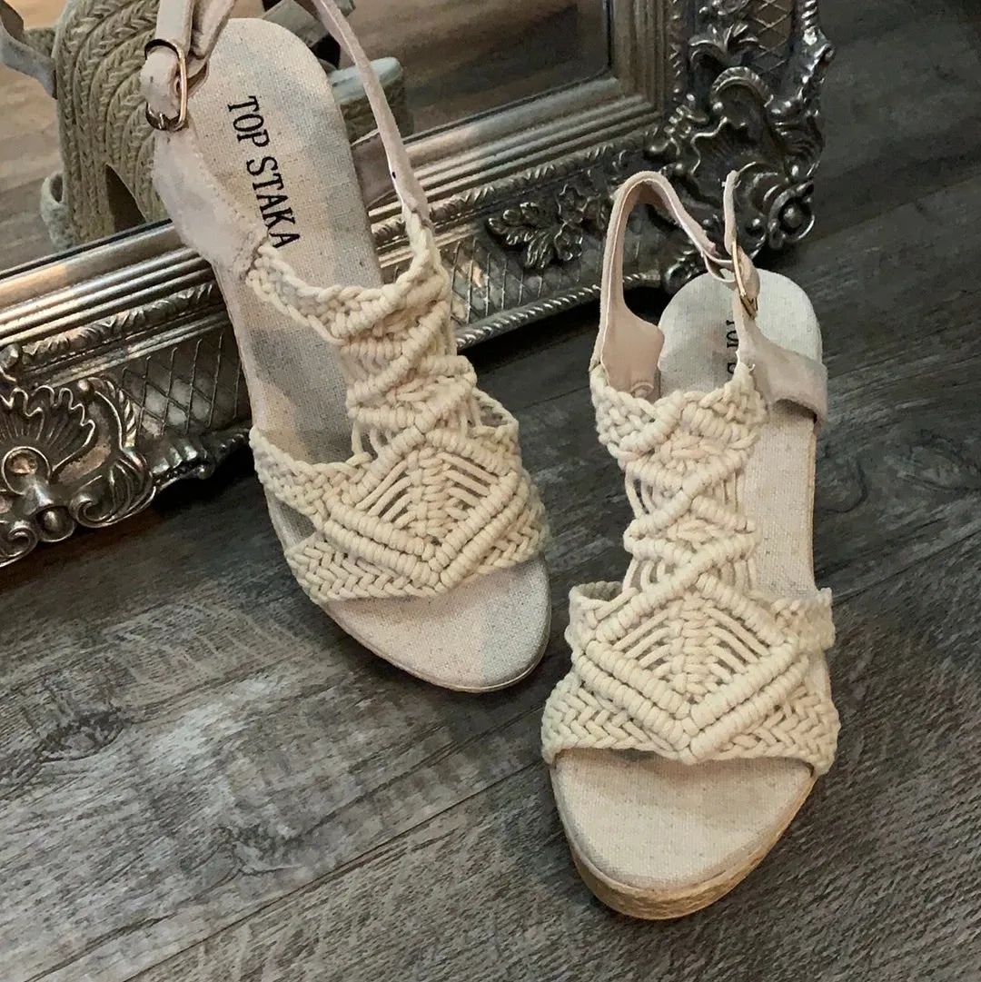 Top Staka Braided Rope Heeled Sandal LAST PAIR