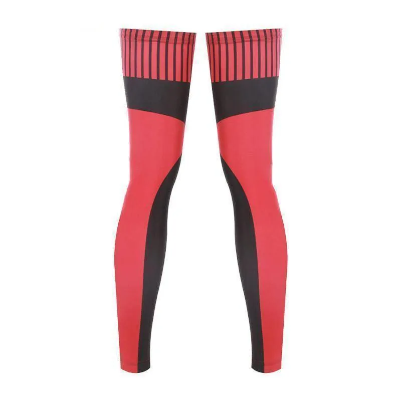 Unisex Red and Black Zip Quick Dry Cycling Leg-Warmers