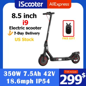 US Stock iScooter Electric Scooter 18.6mph Adult EScooter 8.5Inch 350W