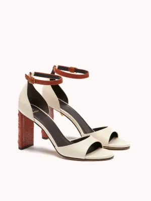 Valentina Maca High-heel Nappa Cream Sandals