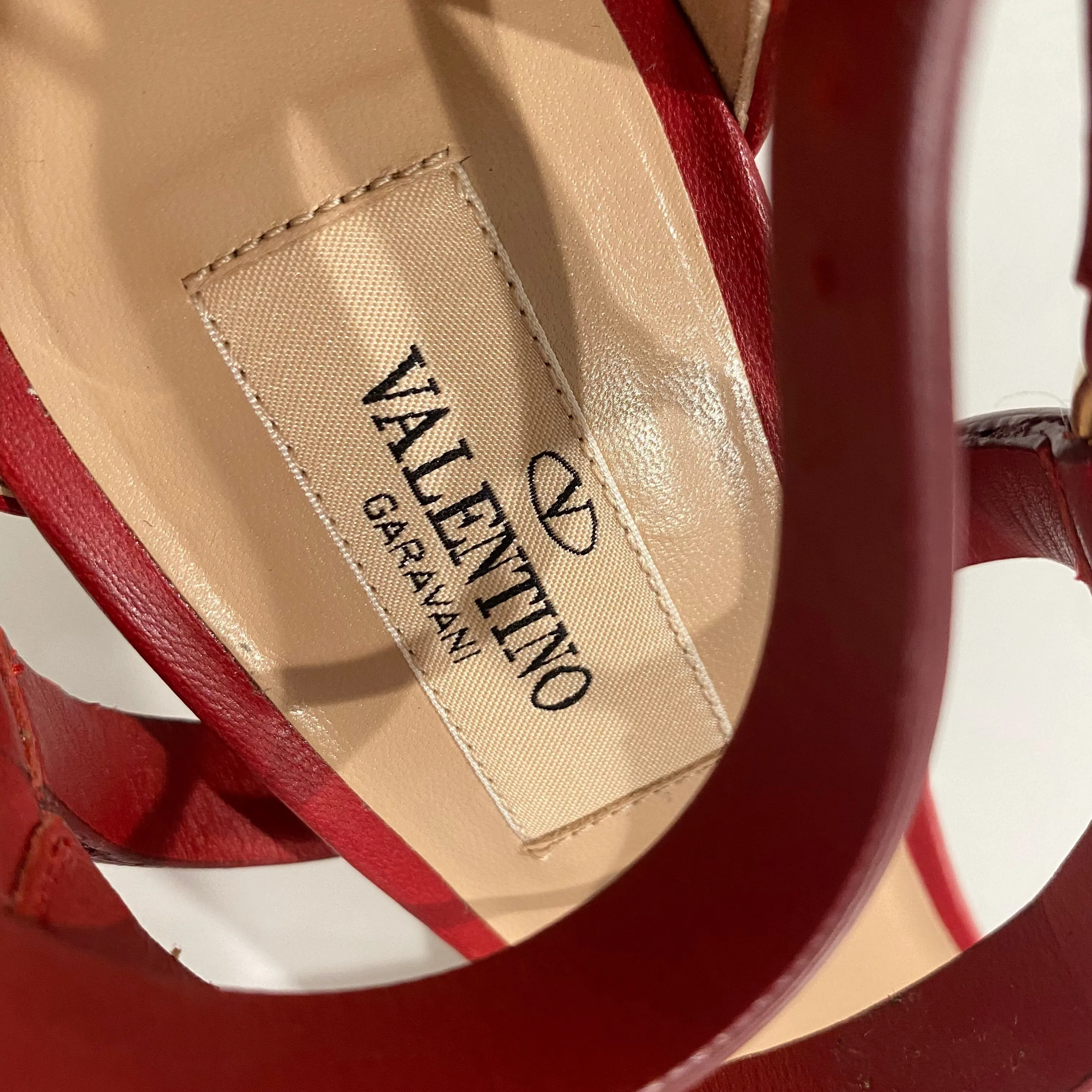 Valentino Micro Rockstud Red Heels