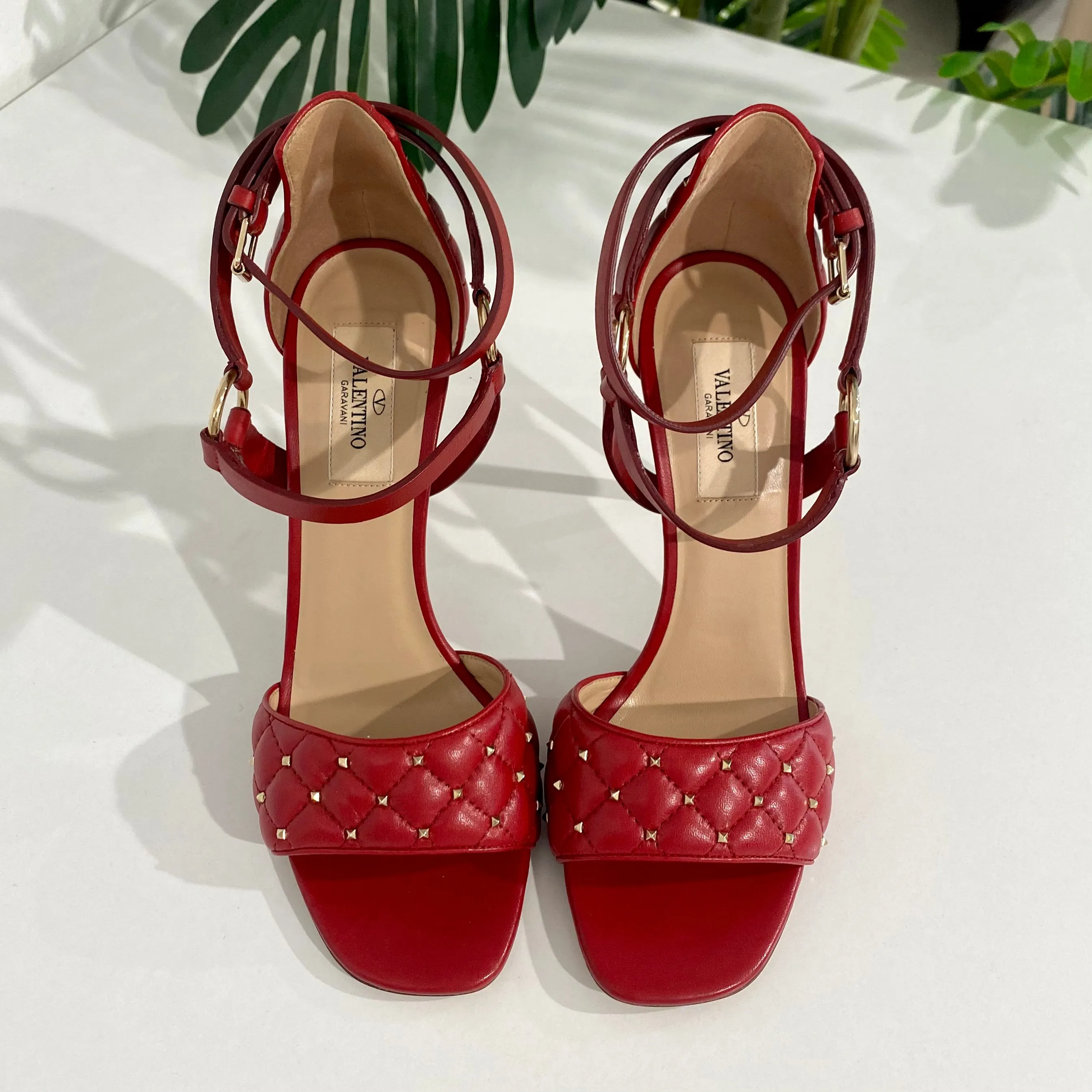 Valentino Micro Rockstud Red Heels