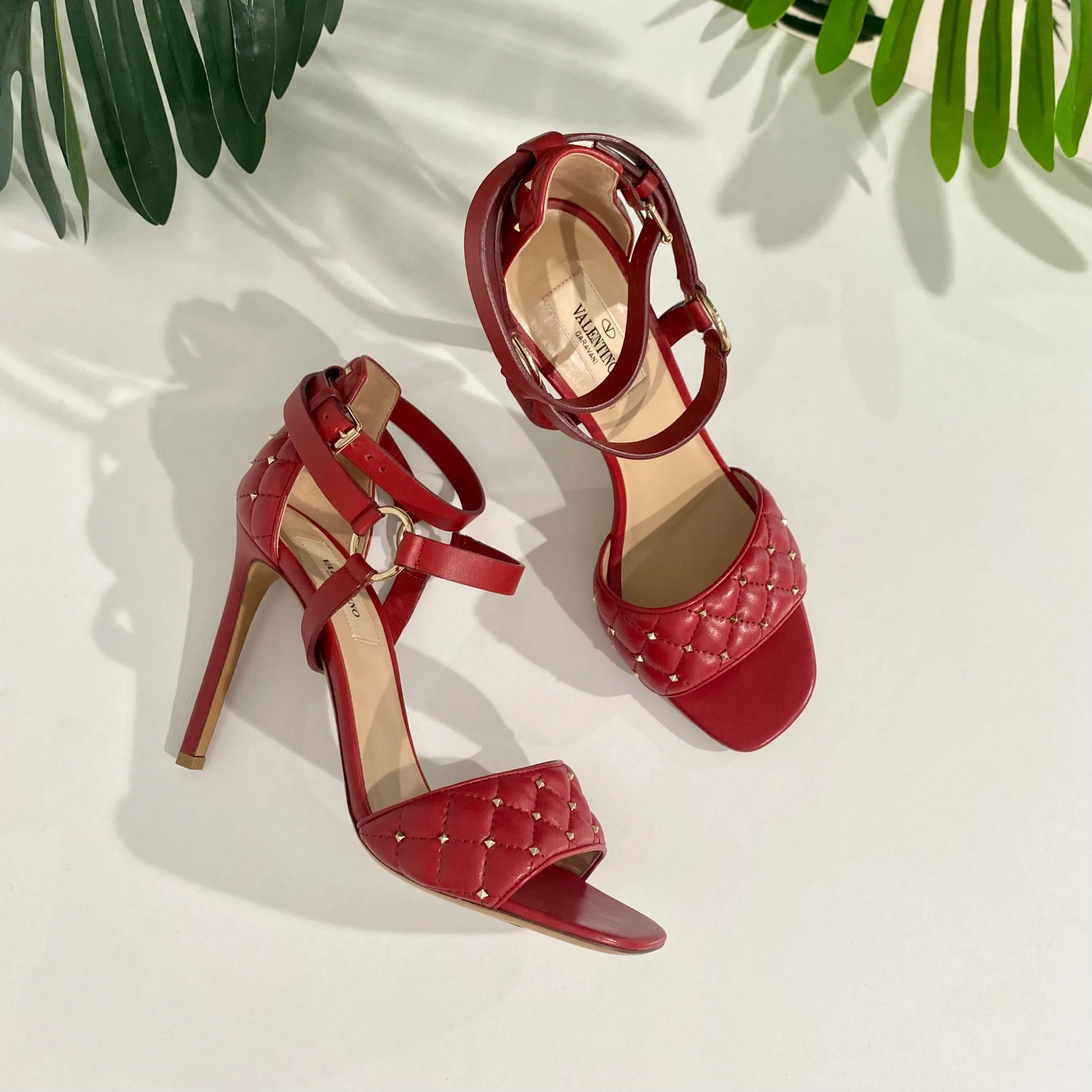 Valentino Micro Rockstud Red Heels