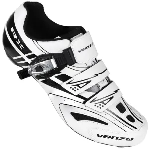 Venzo RX Bicycle Unisex Men's or Women's Road Cycling Riding Shoes - Compatible with Peloton for Shimano SPD & Look ARC Delta - Perfect for Indoor Indoor Road Racing Bikes White 48
