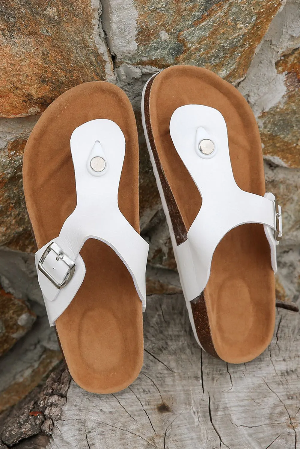 Vintage Buckle Thong Sandals