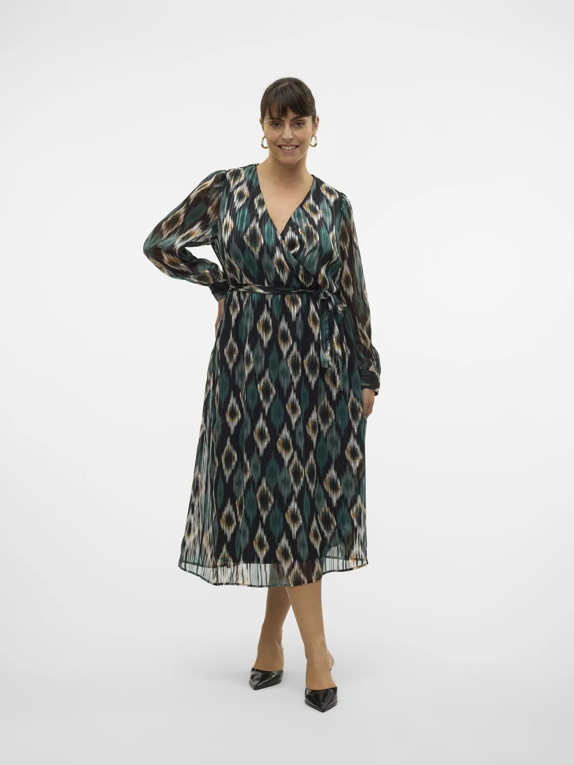 VMCEDNA L/S 7/8 DRESS WVN BTQ GA CUR