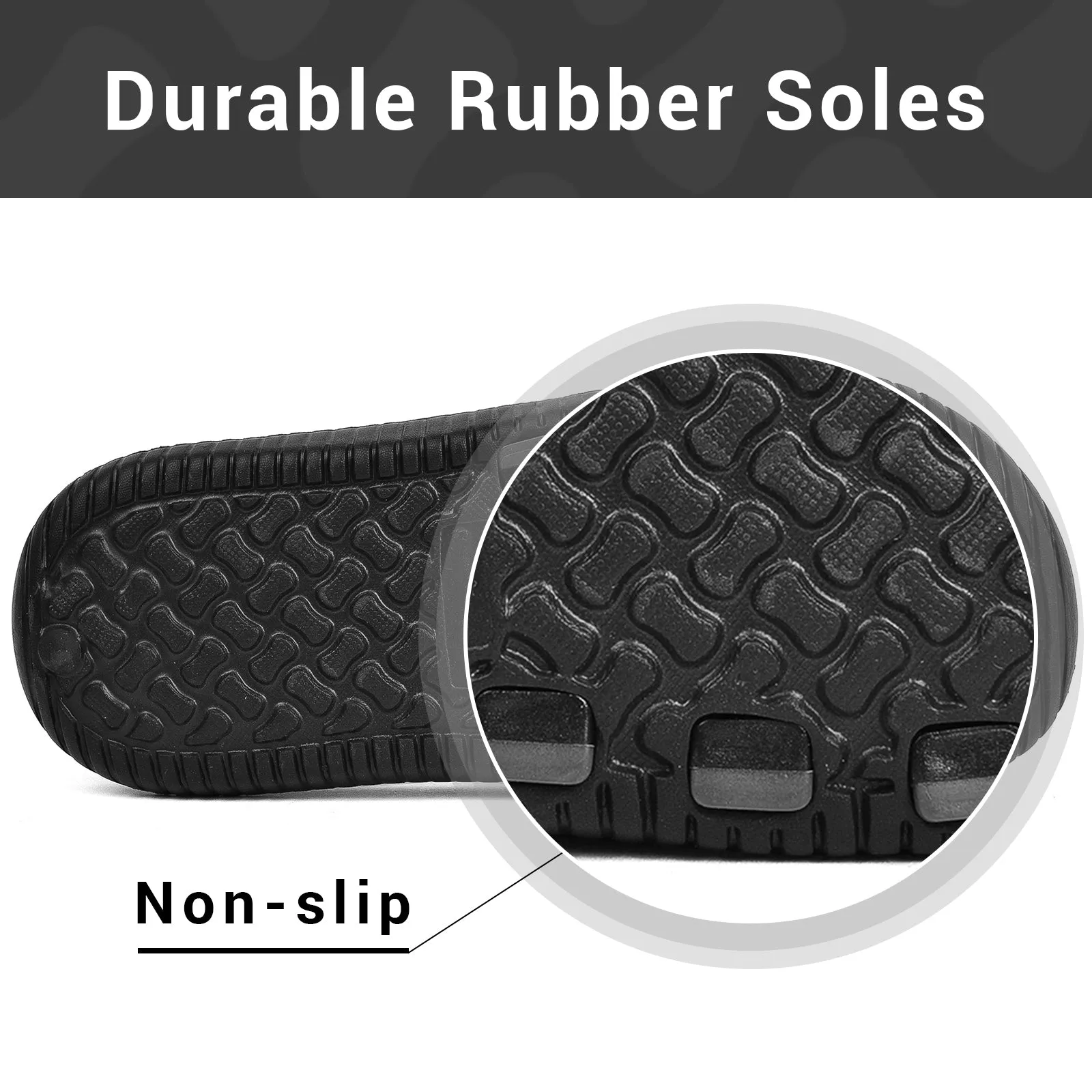 VONMAY Men's Durable Sandals House Shower Slippers Comfort Beach Slip Sandals
