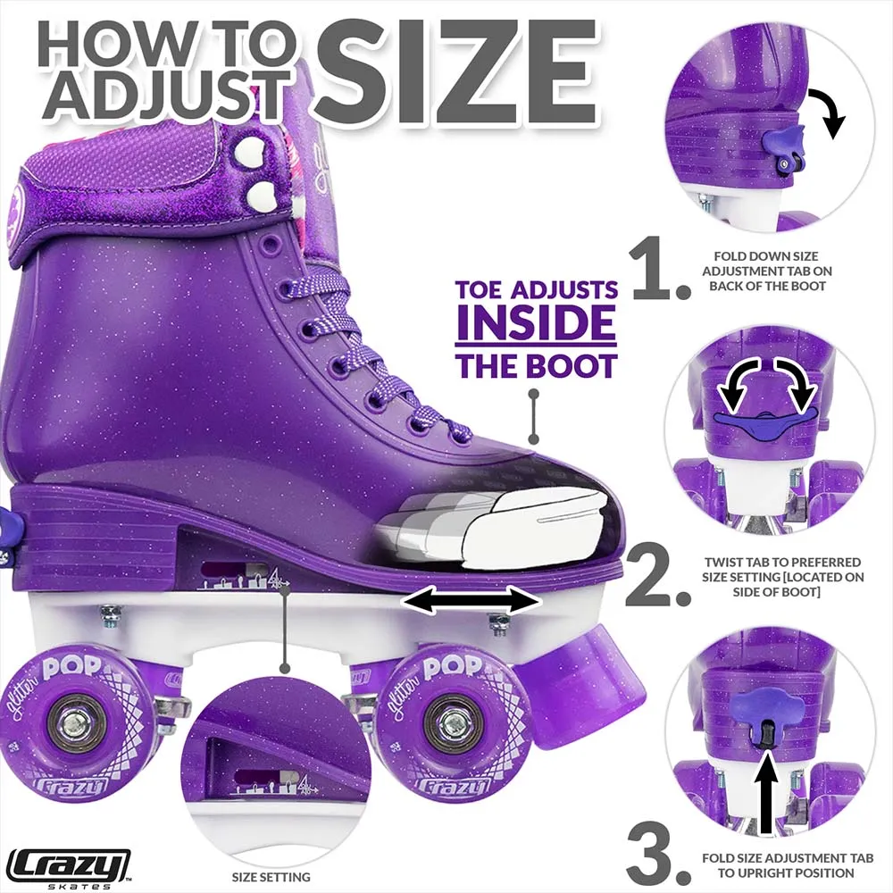 Warehouse Deal | GLITTER POP - Size Adjustable Roller Skate