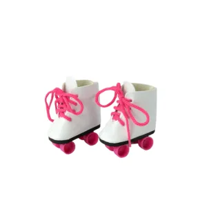 White and Hot Pink Roller Skates for 14 1/2-inch dolls