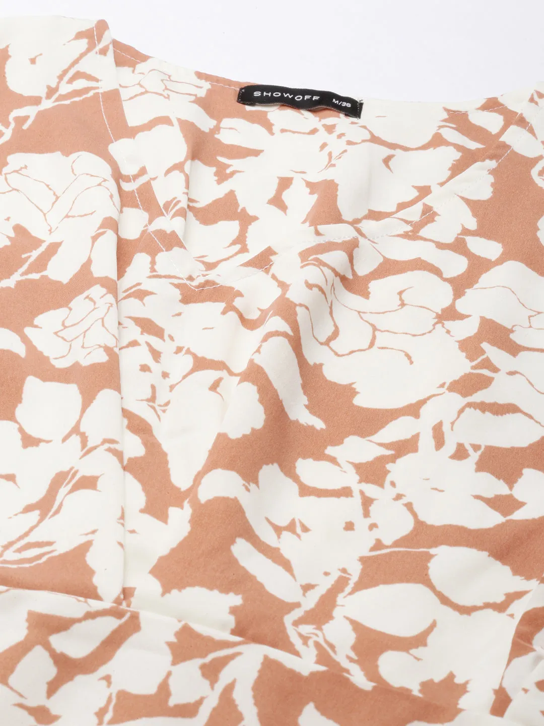 Women Rust Floral A-Line Dress