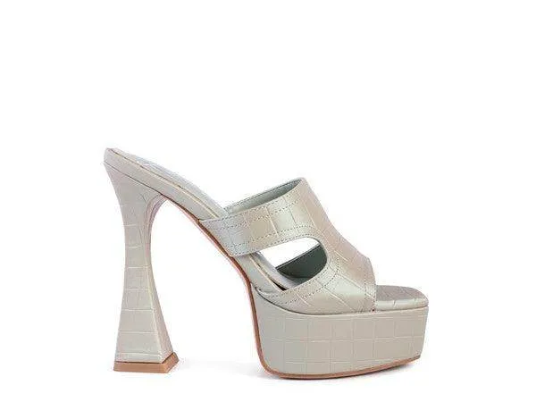 Womens High Heel Platform Croc Sandals