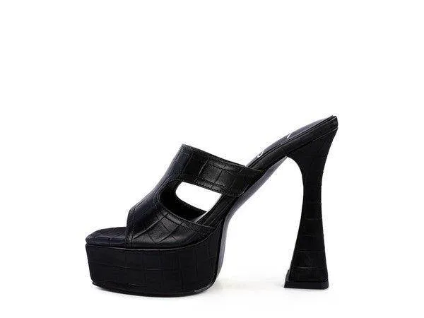 Womens High Heel Platform Croc Sandals