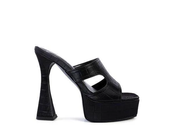 Womens High Heel Platform Croc Sandals