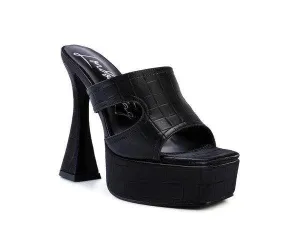 Womens High Heel Platform Croc Sandals